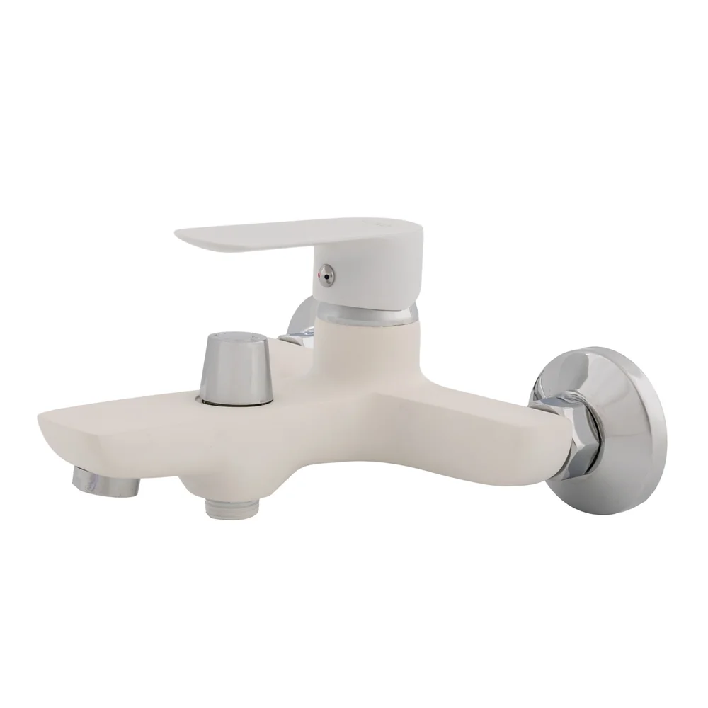 Chiuvete, Baterii Sanitare și Accesorii - Baterie de cadă din oțel inoxidabil, alb, monocomandă, FZ183-FW439