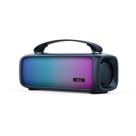 Oferta zilei - Boxă Portabilă Multimedia cu Bluetooth 5.1, Putere 8W RMS, Lumini RGB Dinamice, Radio FM și Tehnologie AWS