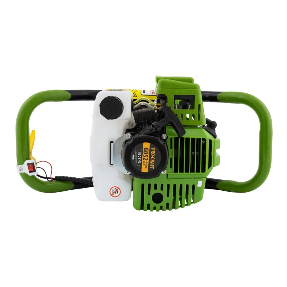 SET: Motoburghiu pe benzină 52CC, 1400W, 2T + 2 x burghie 100 & 150mm incluse, GD52 [2]