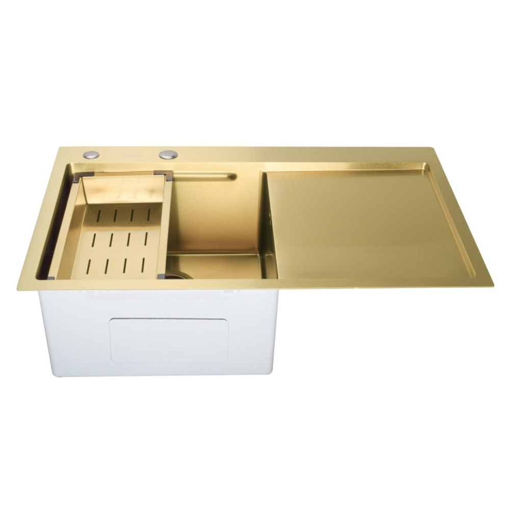 Chiuvetă de bucătărie din inox AISI 304, 780 x 500 x 230 mm, cu dozator, scurgător și sifon, HD7850 (5 ANI GARANȚIE) [1]