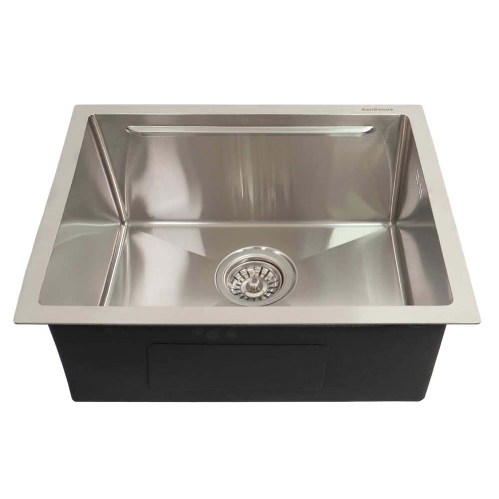 Chiuvetă de bucătărie handmade din inox AISI 304, sub blat, 500 x 400 mm, cu tăviță și grătar de protecție, HD5040 (5 ANI GARANȚIE) [2]