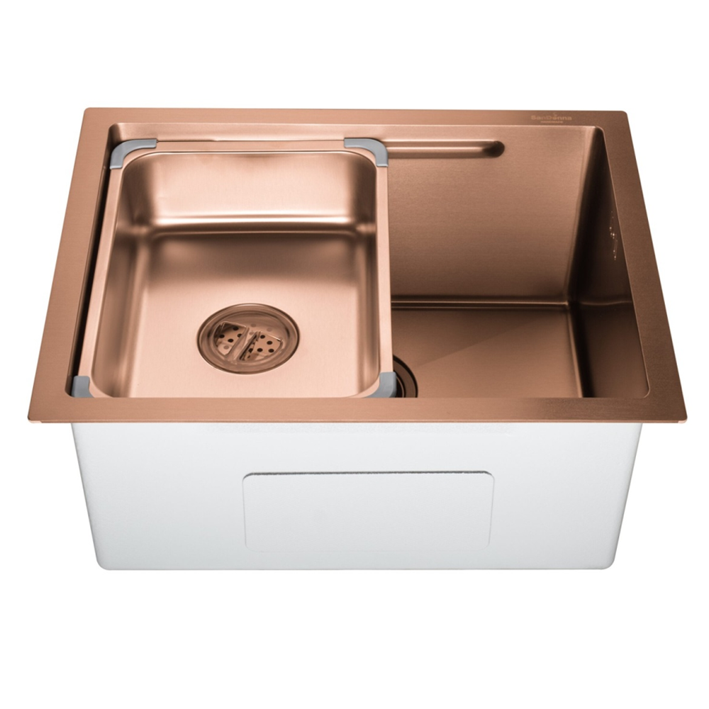 Chiuvetă de bucătărie handmade din inox AISI 304, sub blat, 500 x 400 mm, cu tăviță și grătar de protecție, HD5040 (5 ANI GARANȚIE) [1]