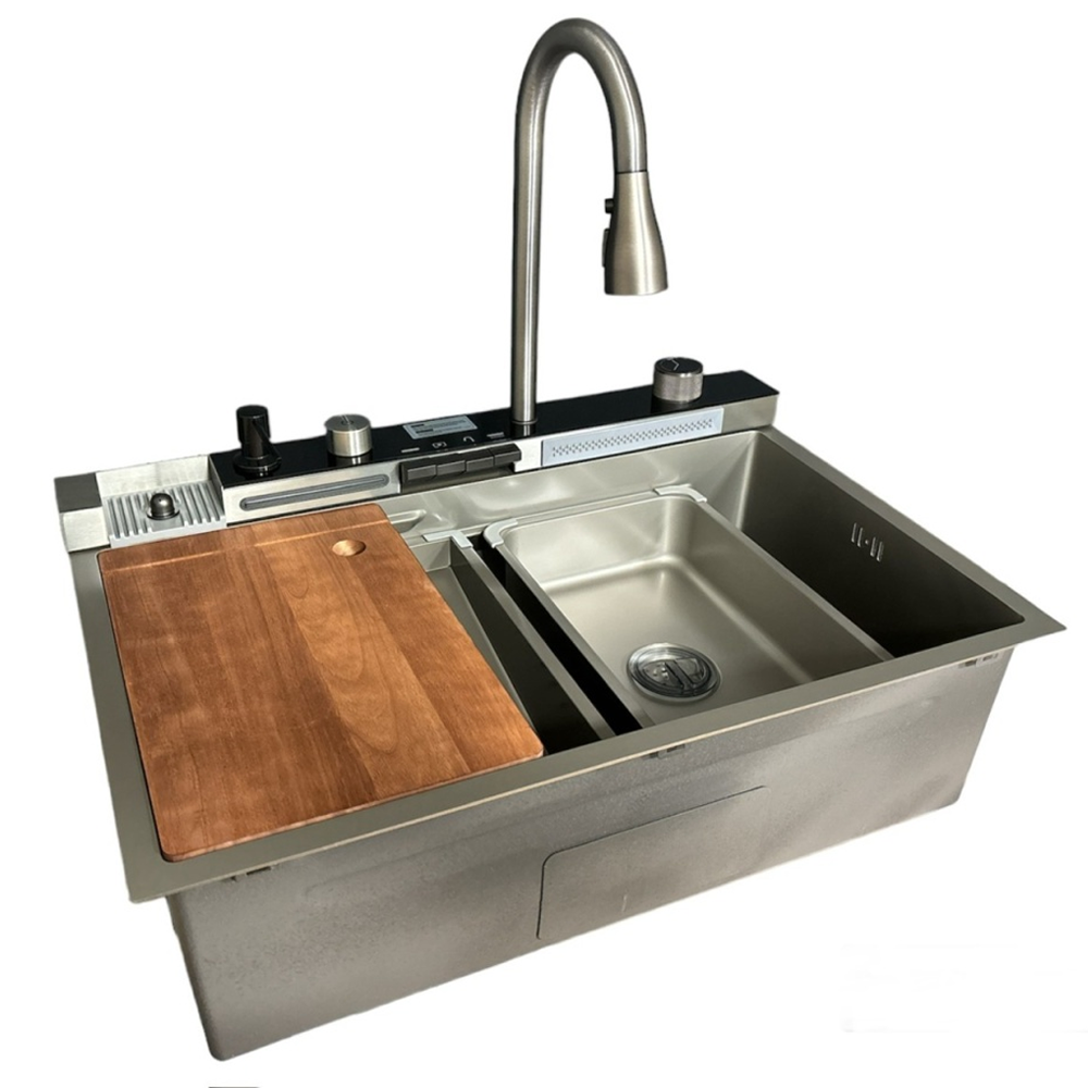 Chiuvetă de bucătărie handmade din inox AISI 304, sub blat, 500 x 400 mm, cu tăviță și grătar de protecție, HD7550 (5 ANI GARANȚIE) [2]