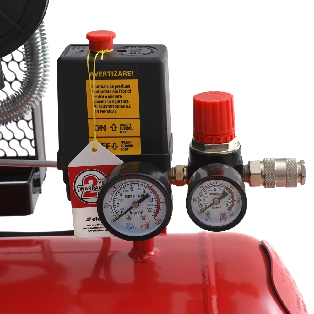 SET: Compresor aer 100 L, 4 CP, 8 bar, debit 0,5 m³/min + Furtun pneumatic spiralat 15 m, 5 × 8 mm [5]