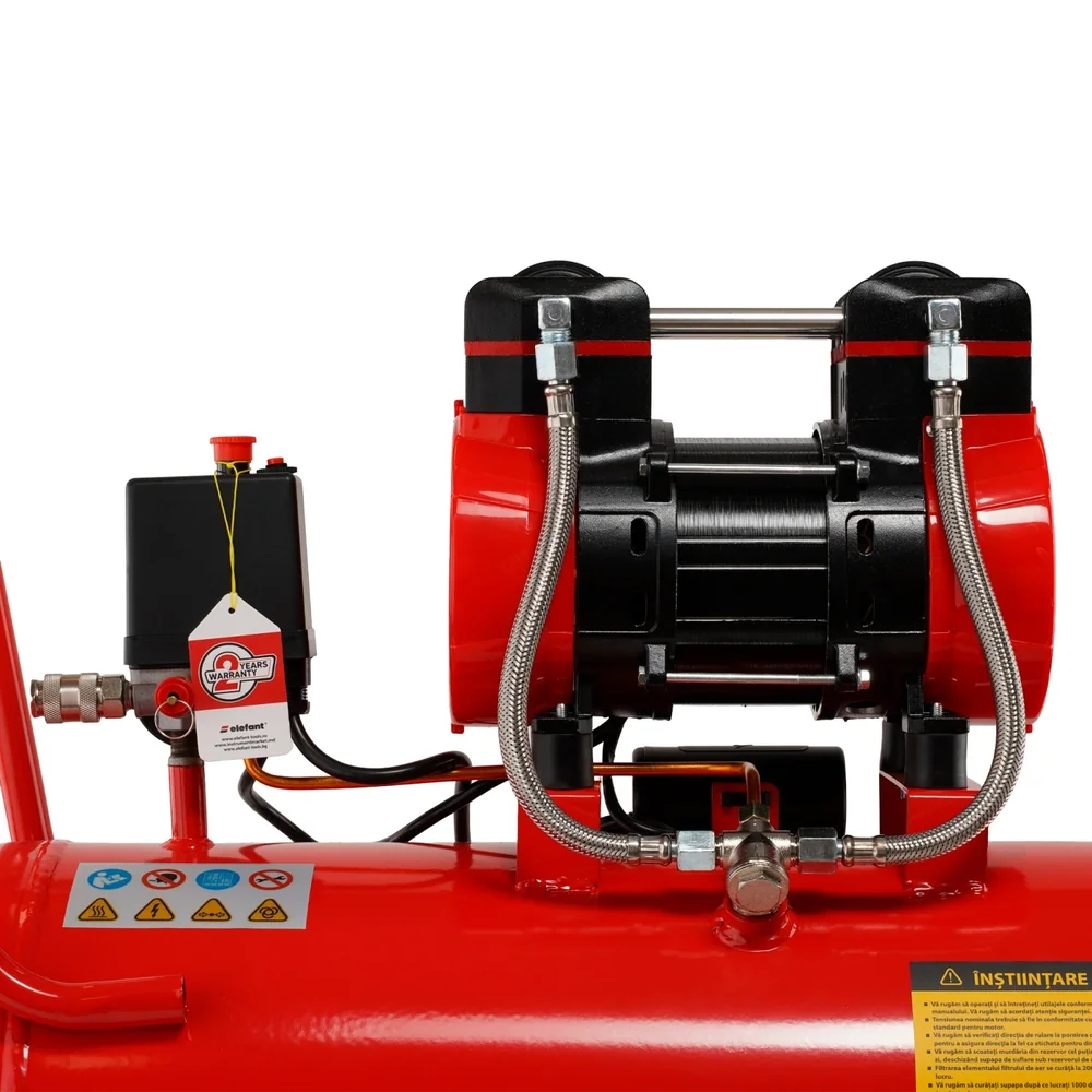 SET: Compresor aer 50 L, 2,3 CP, 8 bar, 0,25 m³/min + Furtun pneumatic spiralat 10 m, 5 × 8 mm [6]