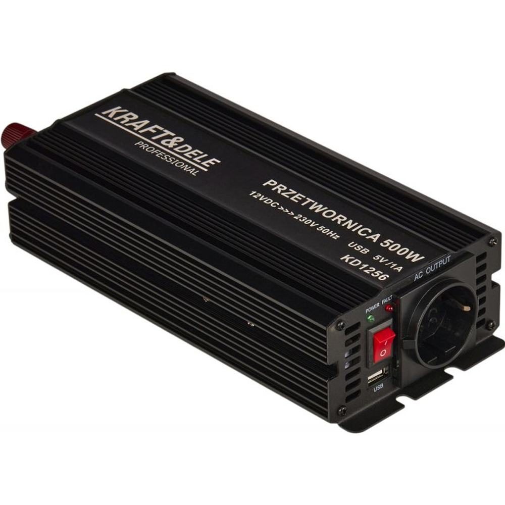 OFERTA ZILEI - Convertor de tensiune 12V la 230V, 500 W continuu, 1000 W vârf, sinus pur, USB, KD1256