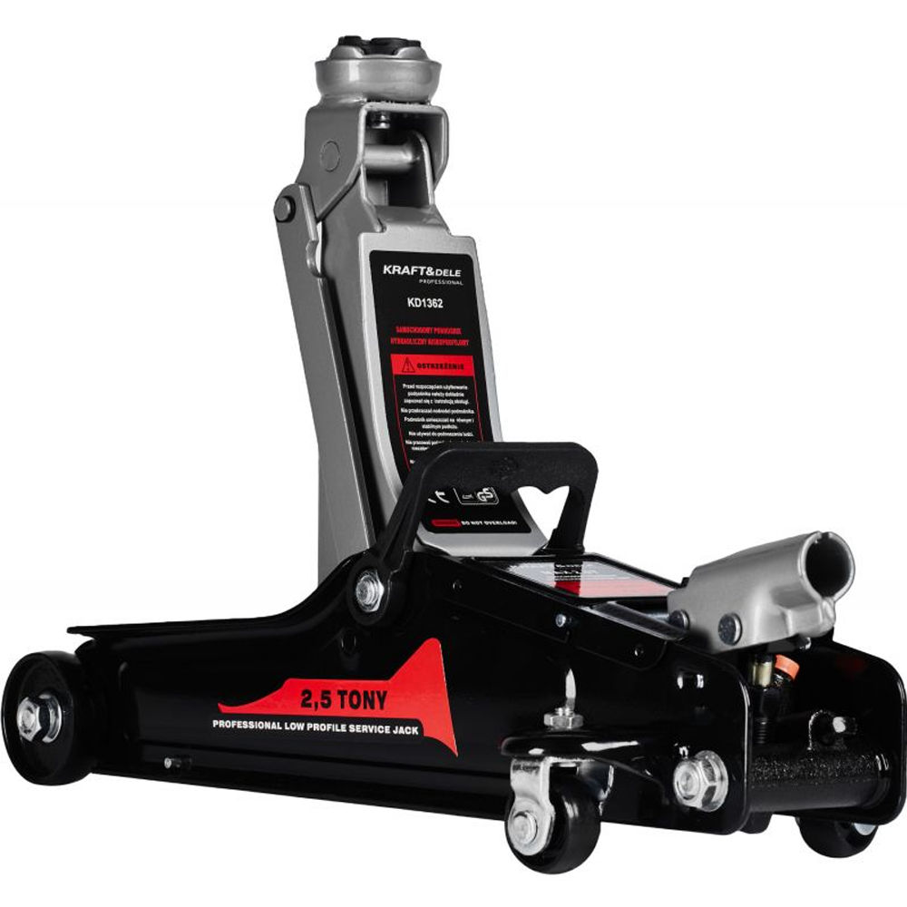 Cric hidraulic compact 2,5 t, profil redus, ridicare 90–340 mm, KD1362 [1]