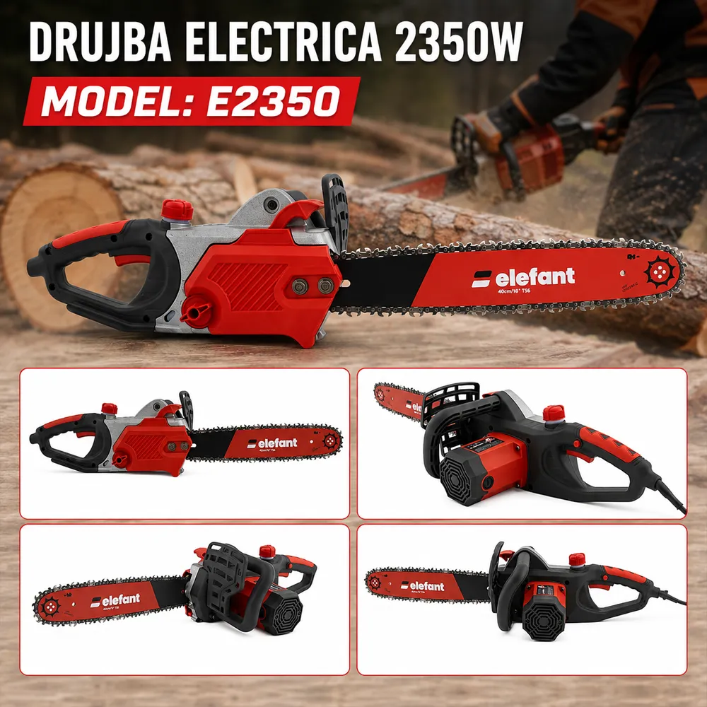 Drujbă electrică 2350W, lamă 40 cm, lanț T56 3/8", ungere automată, E2350 [4]