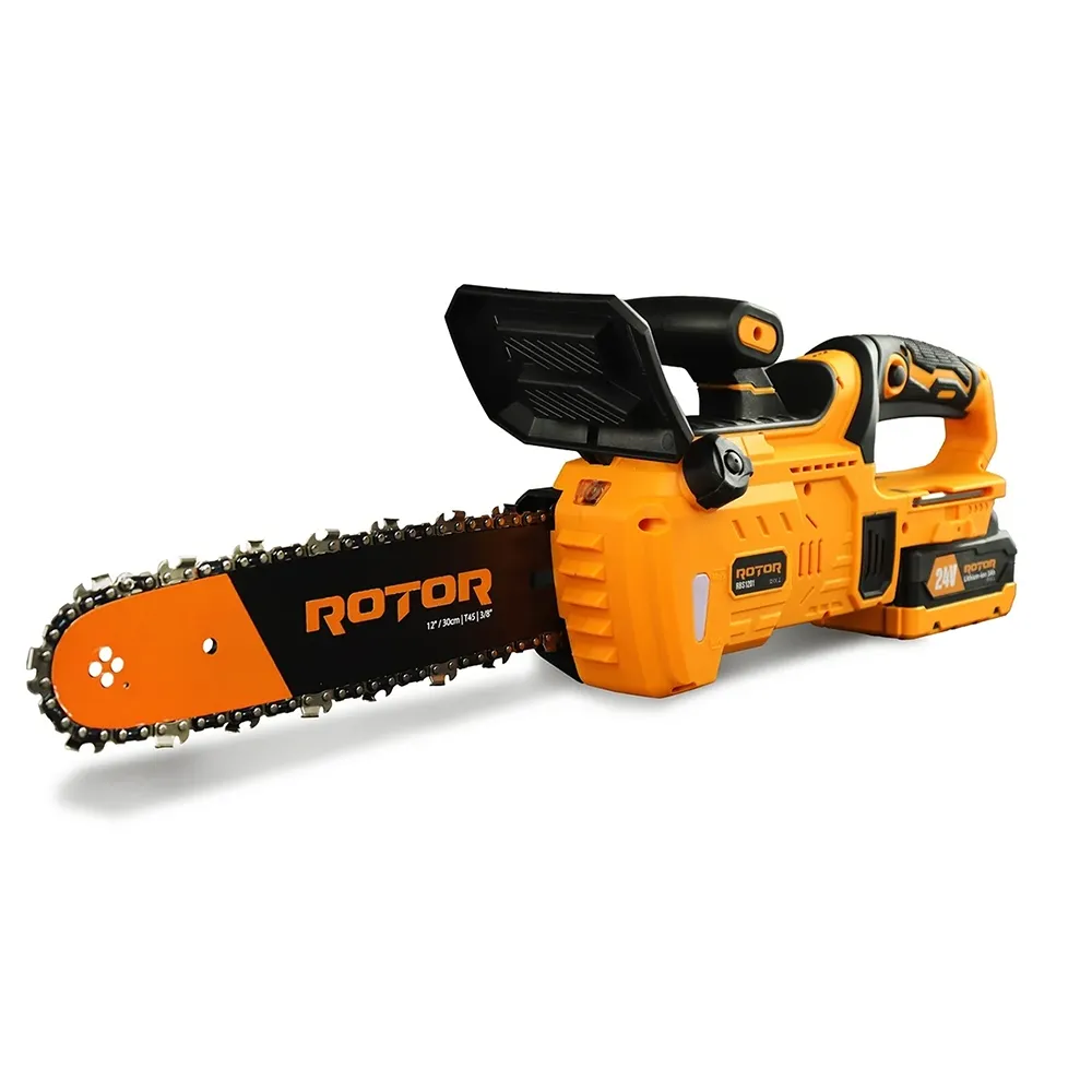 Drujbe electrice - Drujbă pe acumulator 24V 3Ah, lamă 30 cm, 18 m/s, 6500 rpm, cu acumulator și încărcător, RBS1201
