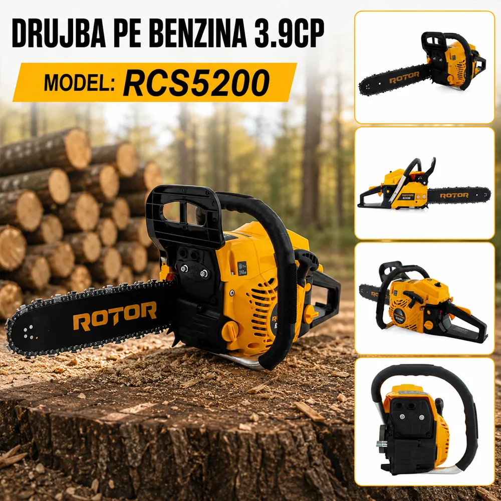 Drujbă pe benzină, 3.9 CP, lamă 38 cm, lanț 0.325", 64 pinteni, RCS5200 [4]