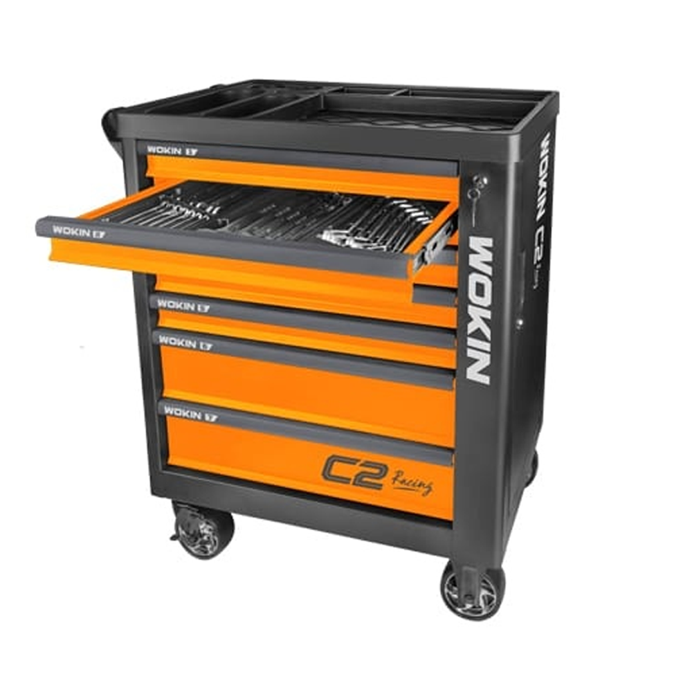 Truse scule reparații Auto - Dulap mobil de atelier cu 285 de scule, 7 sertare, role, set complet pentru mecanică și service, 159720