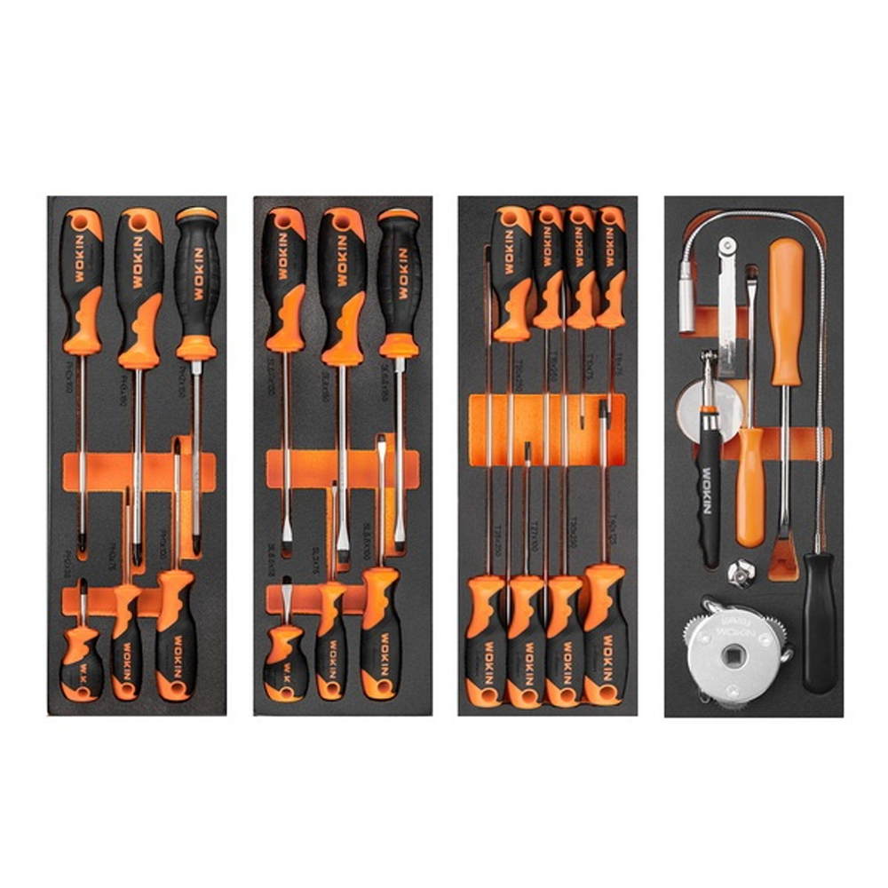 Dulap mobil de atelier cu 285 de scule, 7 sertare, role, set complet pentru mecanică și service, 159720 [2]