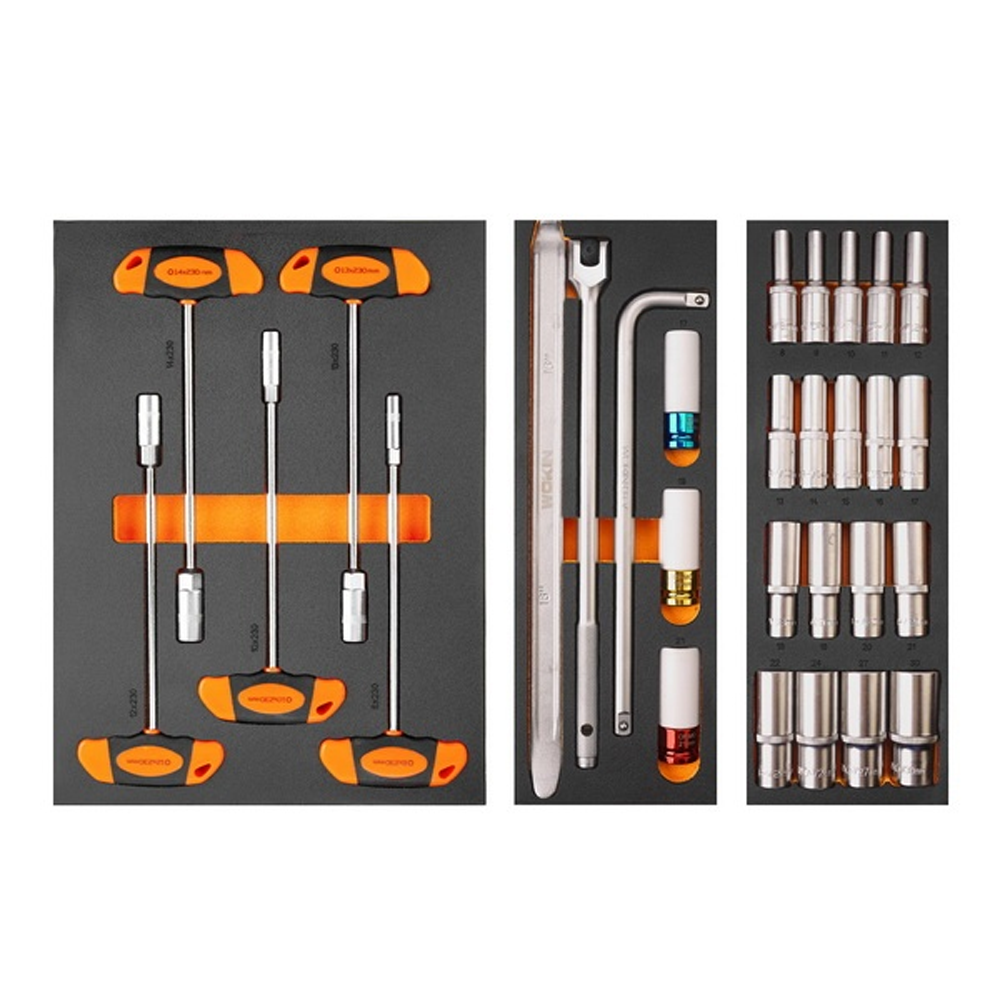 Dulap mobil de atelier cu 285 de scule, 7 sertare, role, set complet pentru mecanică și service, 159720 [3]