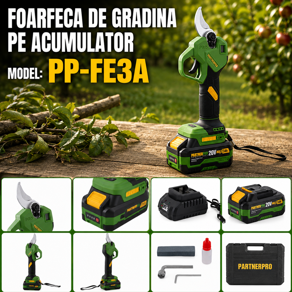 Foarfecă electrică pe acumulator 20V, 320W, tăiere 30 mm, acumulator 3Ah inclus, PP-FE3A [6]