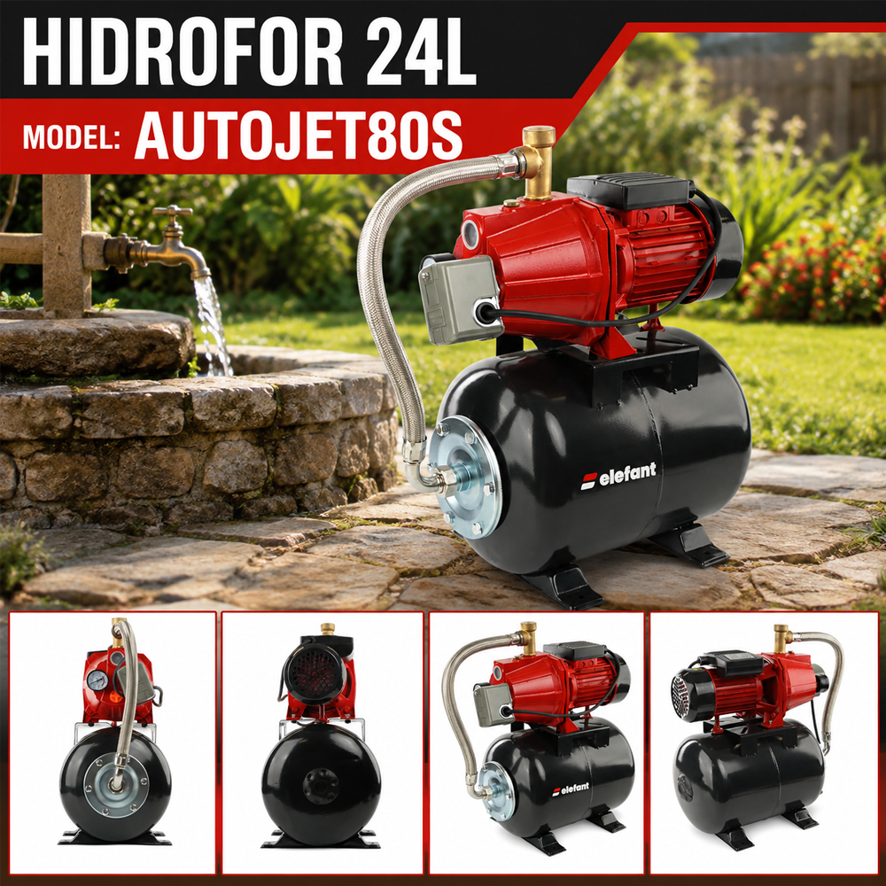 Hidrofor 1000W, debit 50 l/min, refulare 43 m, vas expansiune 24 L, AUTOJET80S [4]