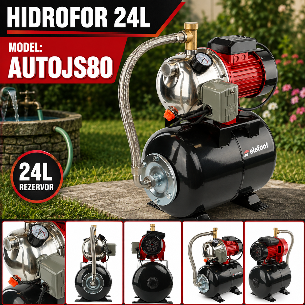 Hidrofor 1000W, rezervor 24 L, debit 50 l/min, refulare 43 m, AUTOJS80 [5]