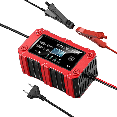 Redresor Baterie Auto si Moto 12V 6A, Incarcare Inteligenta in 7 Etape, Display LCD, Mentenanta pentru Baterii AGM, GEL, WET, SLA [3]