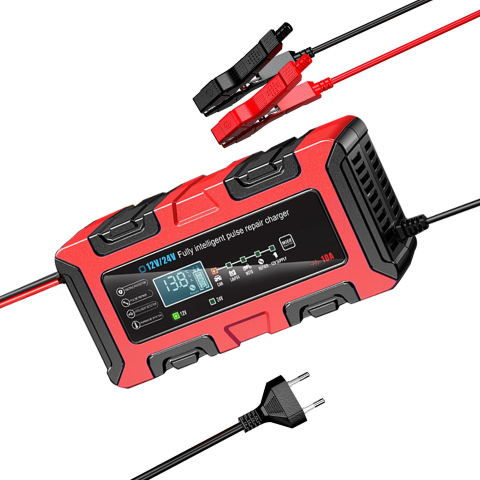 Redresoare - Redresor Baterie Inteligent 12V/24V 10A FOXSUR, Redresor Automat LiFePO4, AGM, GEL și Plumb-Acid cu Funcție Reparare FOXSUR