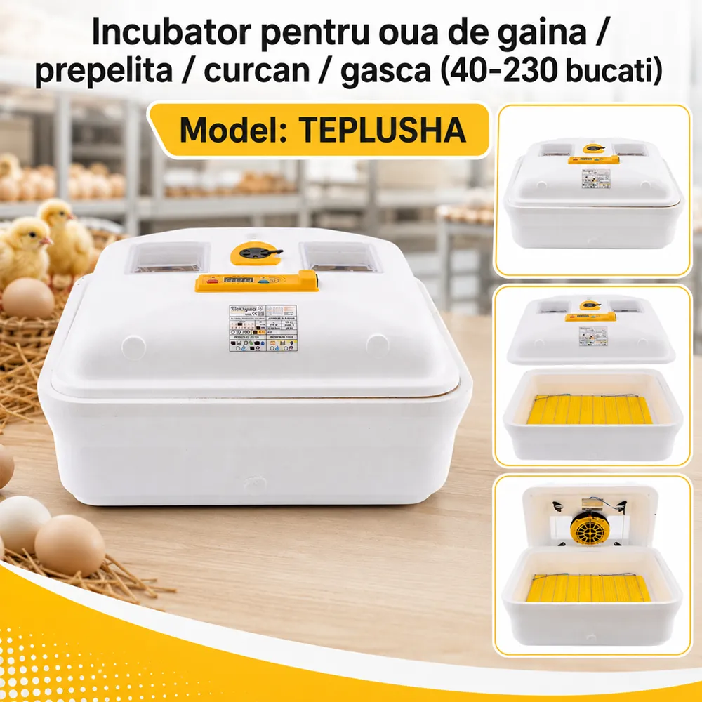 Incubator automat pentru ouă, 88 găină / 230 prepeliță, 50W, 88 TPB [3]