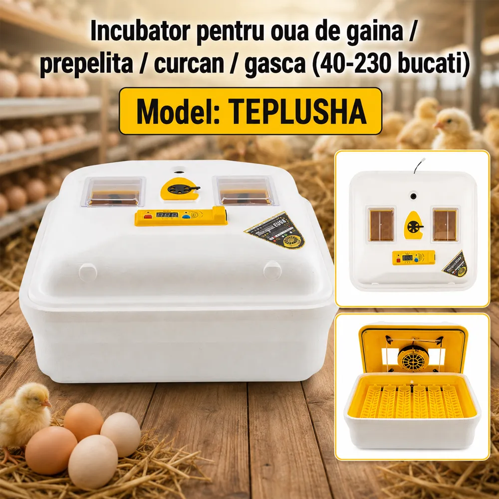 Incubator automat pentru ouă, 88 găină / 230 prepeliță, 50W, EU88 [3]