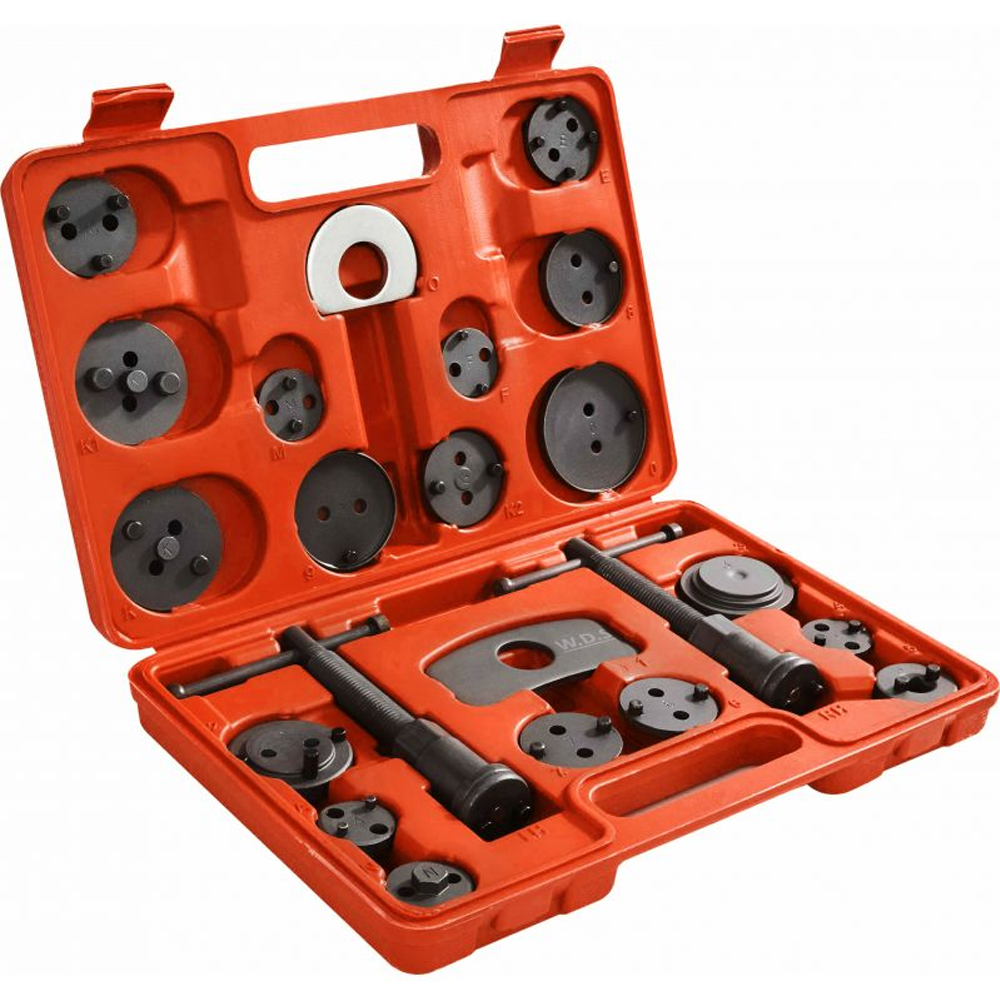 OFERTA ZILEI - Kit presare pistoane de frână, 22 piese, prese filet dreapta/stânga, adaptoare și valiză, WDS2210
