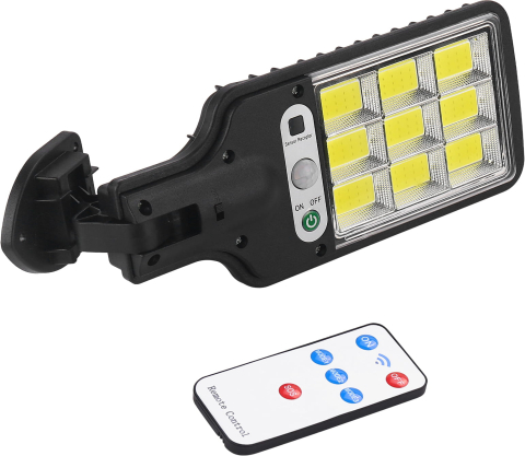 Lampă Solară LED de Exterior 290W cu Telecomandă, 5000 lm, Senzor de Mișcare și Amurg, Protecție IP65 [1]