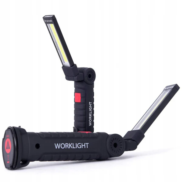 Oferta zilei - Lanterna LED de mana cu acumulator, magnet si suport - Iluminare versatila si incarcare USB