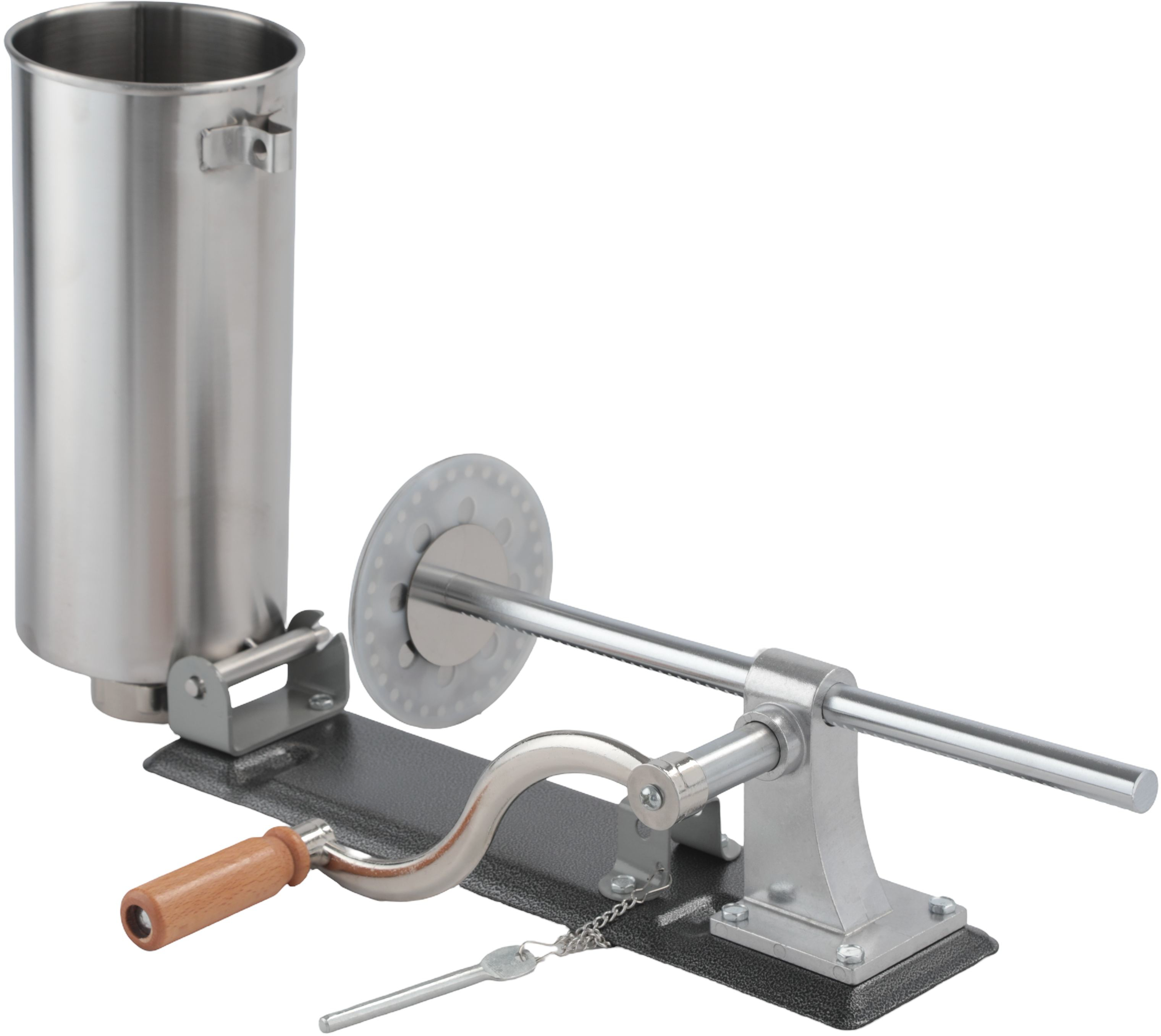 Mașină manuală de umplut cârnați orizontală, capacitate 3 kg, inox, 4 pâlnii incluse, KD4130 [2]
