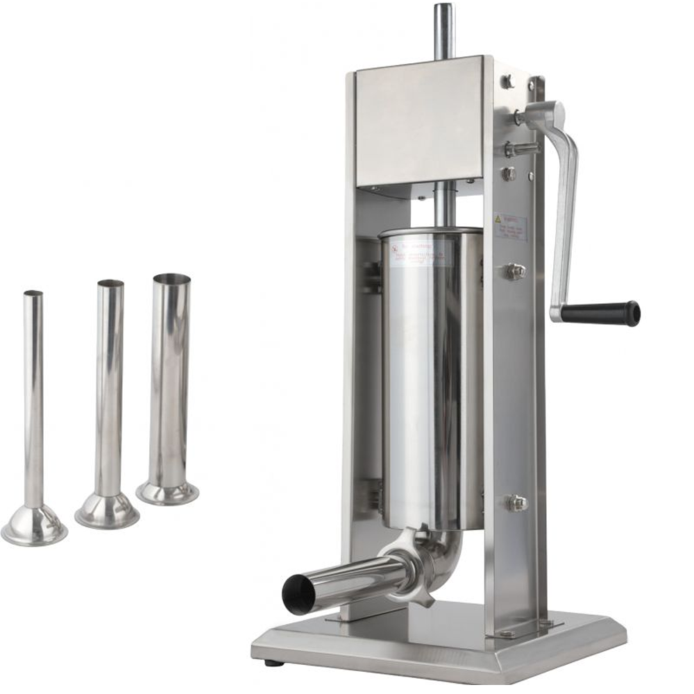 Mașini pentru carne și cârnați - Mașină profesională de umplut cârnați, capacitate 5 kg, inox, debit 12 kg/h, 4 pâlnii incluse, KD4132