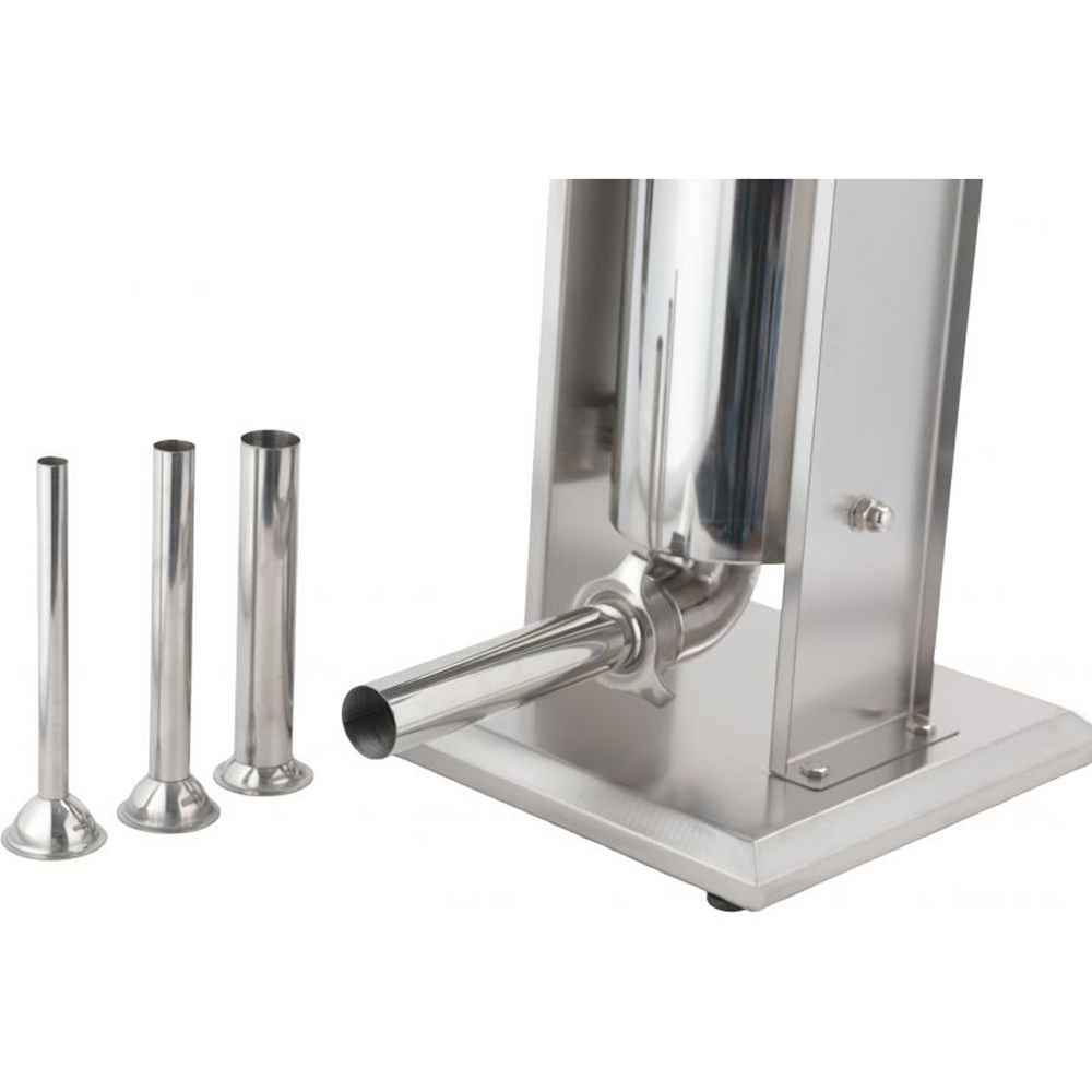 Mașină profesională de umplut cârnați, capacitate 5 kg, inox, debit 12 kg/h, 4 pâlnii incluse, KD4132 [4]