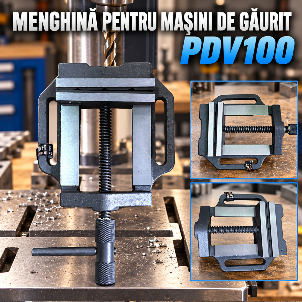 Menghină pentru mașini de găurit, lățime prindere 100 mm, deschidere maximă 60 mm, PDV100 [3]
