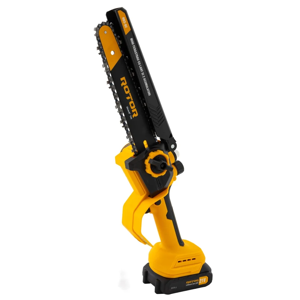Mini drujbă pe acumulator 21V, 350W, Brushless, lamă 20 cm, 2 acumulatori 2Ah incluși, RBS-82 [2]