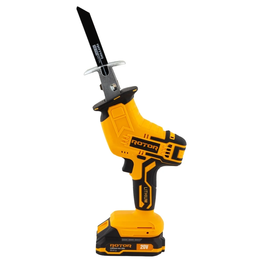 OFERTA ZILEI - Mini fierăstrău tip sabie pe acumulator 20V 2Ah, 200W Brushless, cursă 13 mm, 0–2800 curse/min, R-FS2A