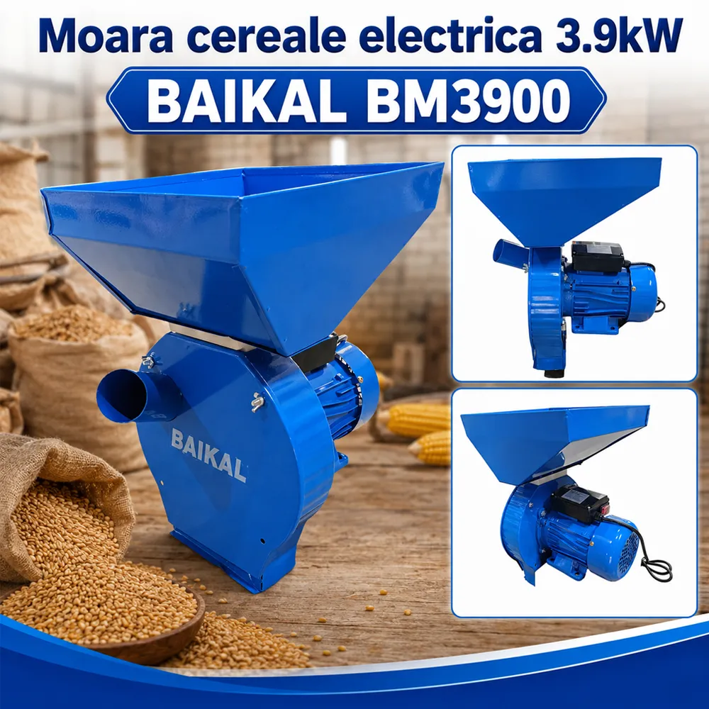 Moară electrică pentru cereale și porumb 3900W, 240 kg/h, 2850 rot/min, BM3900 [3]