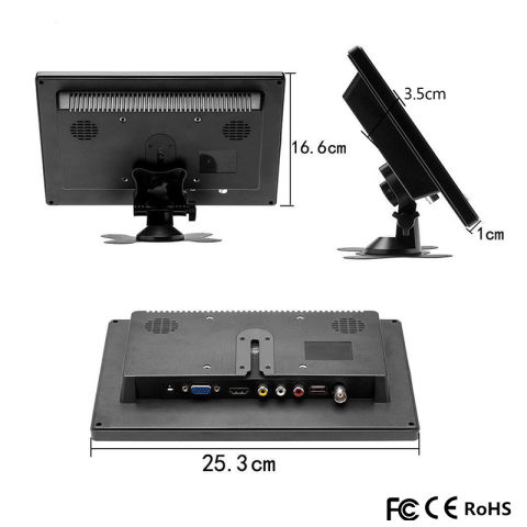 Monitor LCD 10.1 inch HD HDMI VGA AV RCA BNC, alimentare 220V, pachet complet [3]