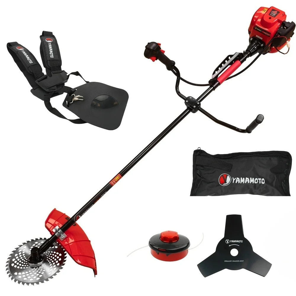 OFERTA ZILEI - Motocoasă pe benzină 4T, 52 cm³, 5,6 CP, 10.000 rpm, discuri 3T și 40T incluse, YM35X