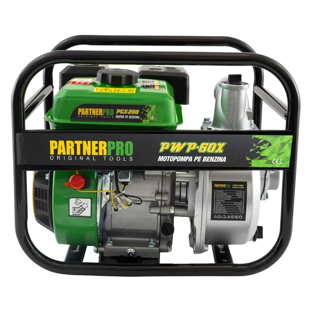 Motopompă pe benzină 3", motor 4T, 6,5 HP, debit 60 m³/h, refulare 25 m, PWP60X [1]