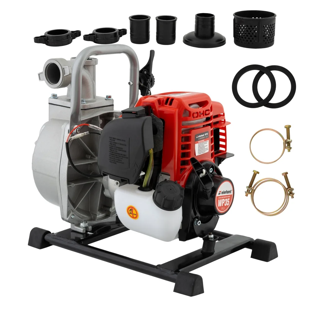 Motopompe - Motopompă pe benzină 4T, 1 kW, debit 8 m³/h, aspirație 6–8 m, rezervor 0,9 L, WP35