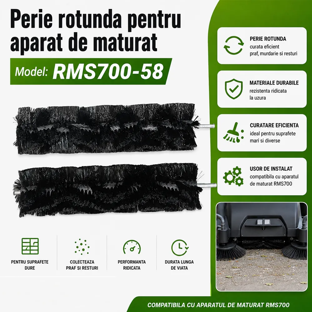 Perie rotundă pentru aparat de măturat ROTOR, RMS700-58 [Accesoriu de schimb] [1]