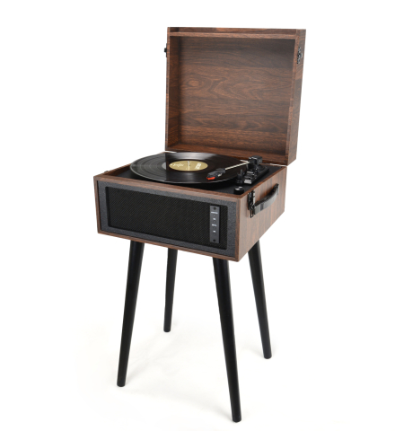 Pick-up Retro cu Picioare din Lemn, Bluetooth Dual IN/OUT, USB, Card SD și Difuzoare Integrate [1]