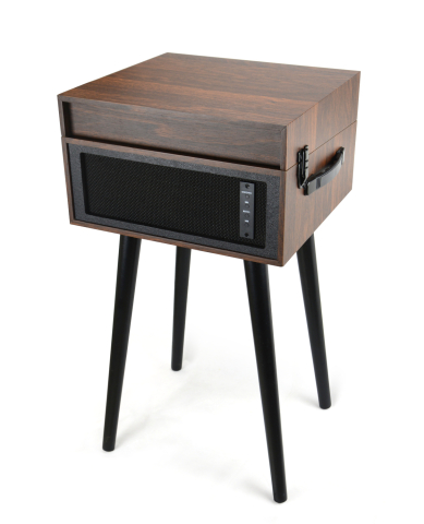 Oferta zilei - Pick-up Retro cu Picioare din Lemn, Bluetooth Dual IN/OUT, USB, Card SD și Difuzoare Integrate