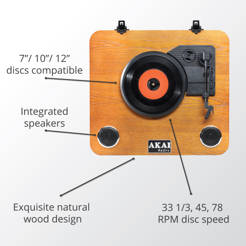 Pick-up Retro Servietă cu Bluetooth, USB, Card SD și Difuzoare Integrate - Maro/Crem [3]