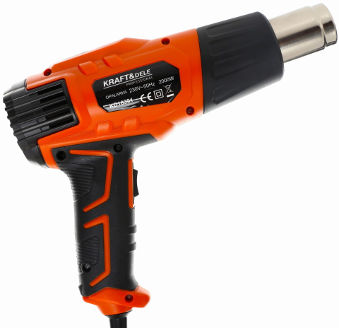 Pistol cu Aer Cald Electric 2000W, Suflantă Termică cu 2 Trepte de Temperatură (350°C - 550°C) și Set 4 Duze [8]