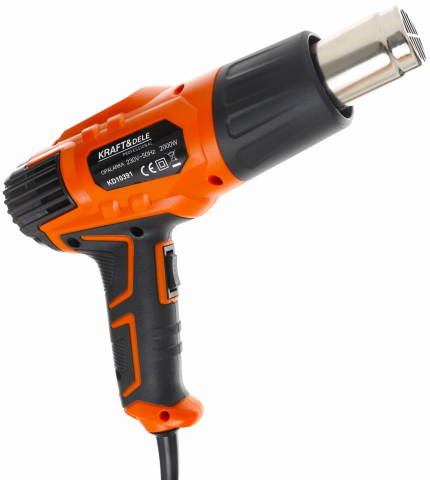 Pistol cu Aer Cald Electric 2000W, Suflantă Termică cu 2 Trepte de Temperatură (350°C - 550°C) și Set 4 Duze [1]