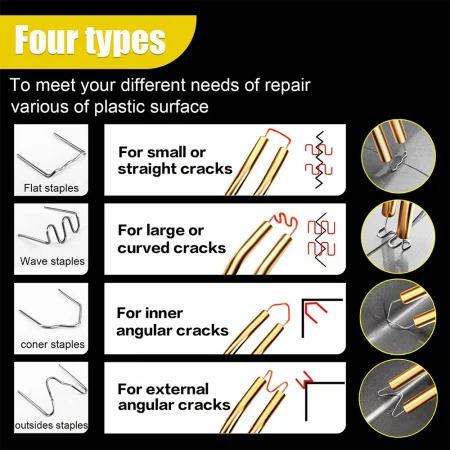 Pistol pentru lipit si sudat plastic,cu capse metal, putere 70W, cu 4 tipuri de capse, negru [7]