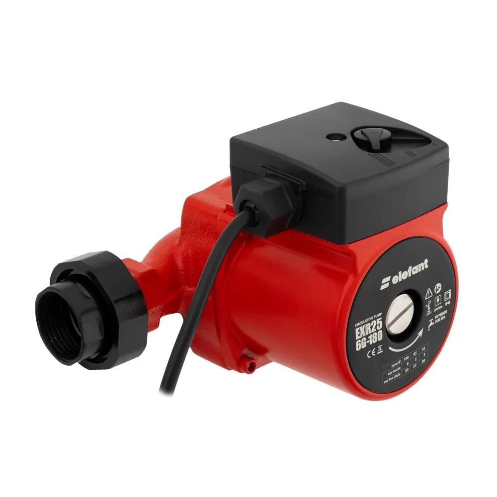 Pompă de recirculare 100W, 3 trepte, debit 55 l/min, înălțime 6 m, racord 1", montaj 180 mm, EXR25 6G-180 [2]