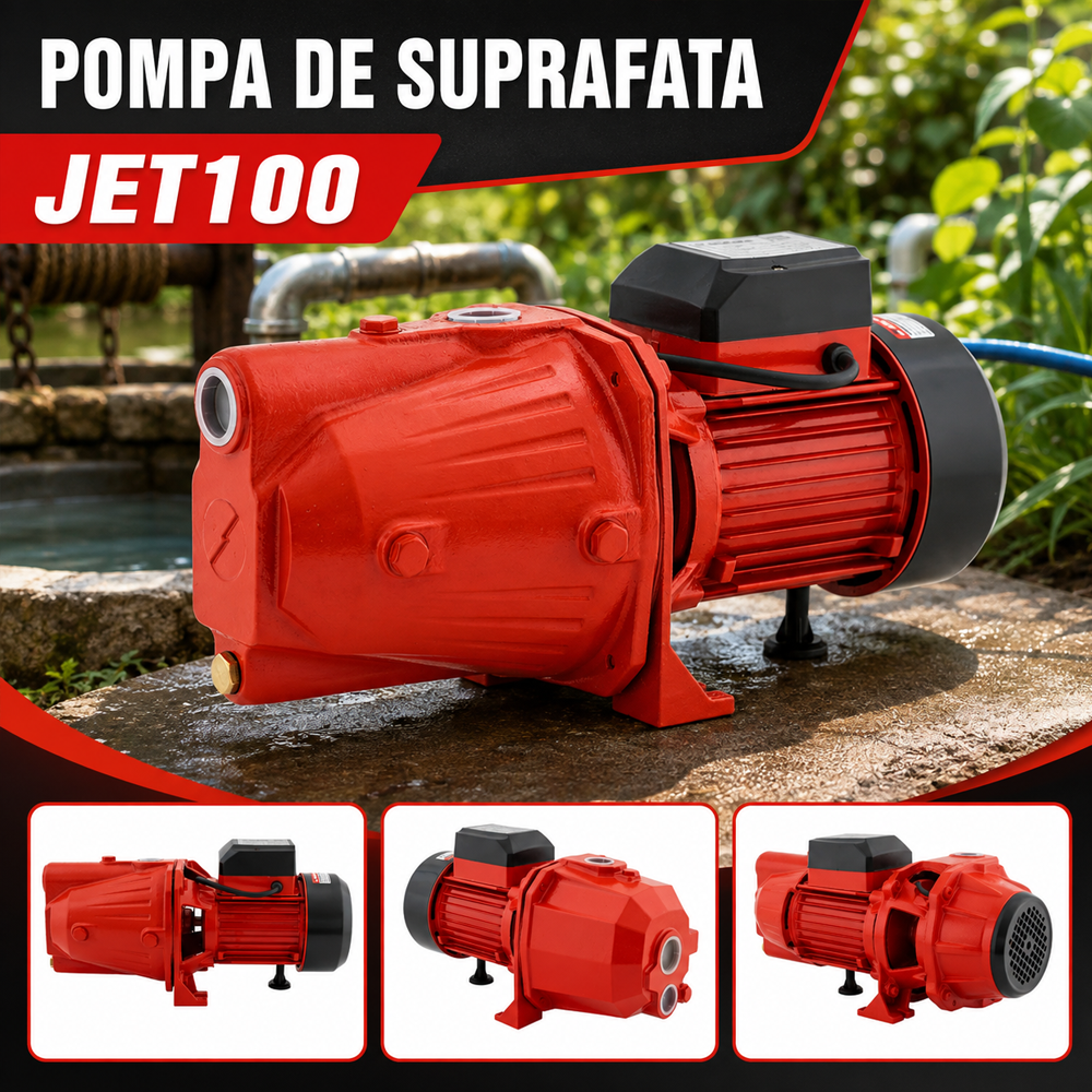 Pompă de suprafață 1000W, debit 60 l/min, refulare 50 m, JET100 [4]