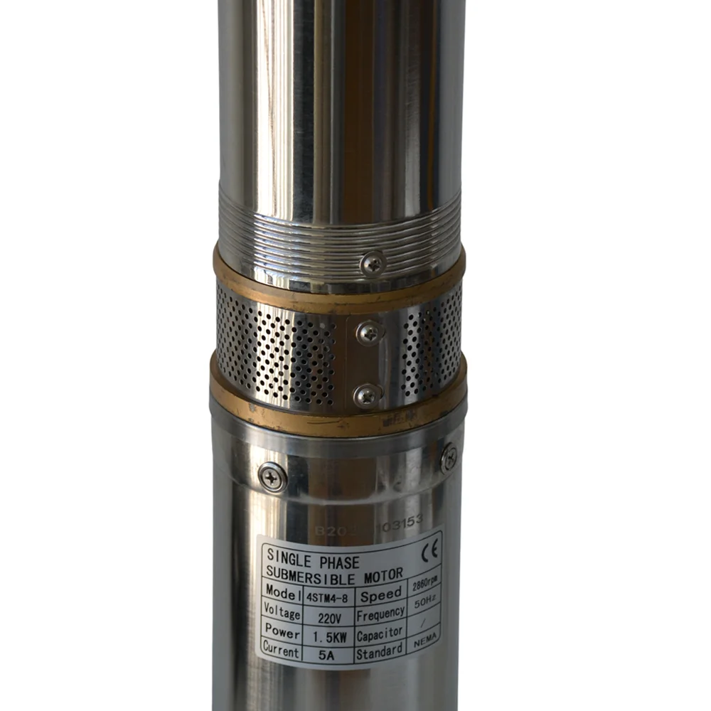 Pompă submersibilă de mare adâncime, 1,5 kW, debit 5 m³ / h, 8 turbine, refulare 120 m și cablu 25 m, 4STM4-8 [2]
