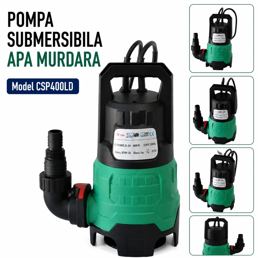 Pompă submersibilă pentru apă murdară, 400 W, 8500 l/h, flotor și cablu de 10 m, CSP400LD [3]