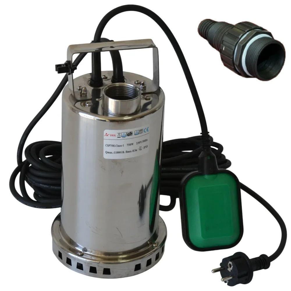 Pompe apă murdară - Pompă submersibilă pentru apă murdară, 750 W, 11.000 l/h, carcasă inox și flotor, CSP750LC